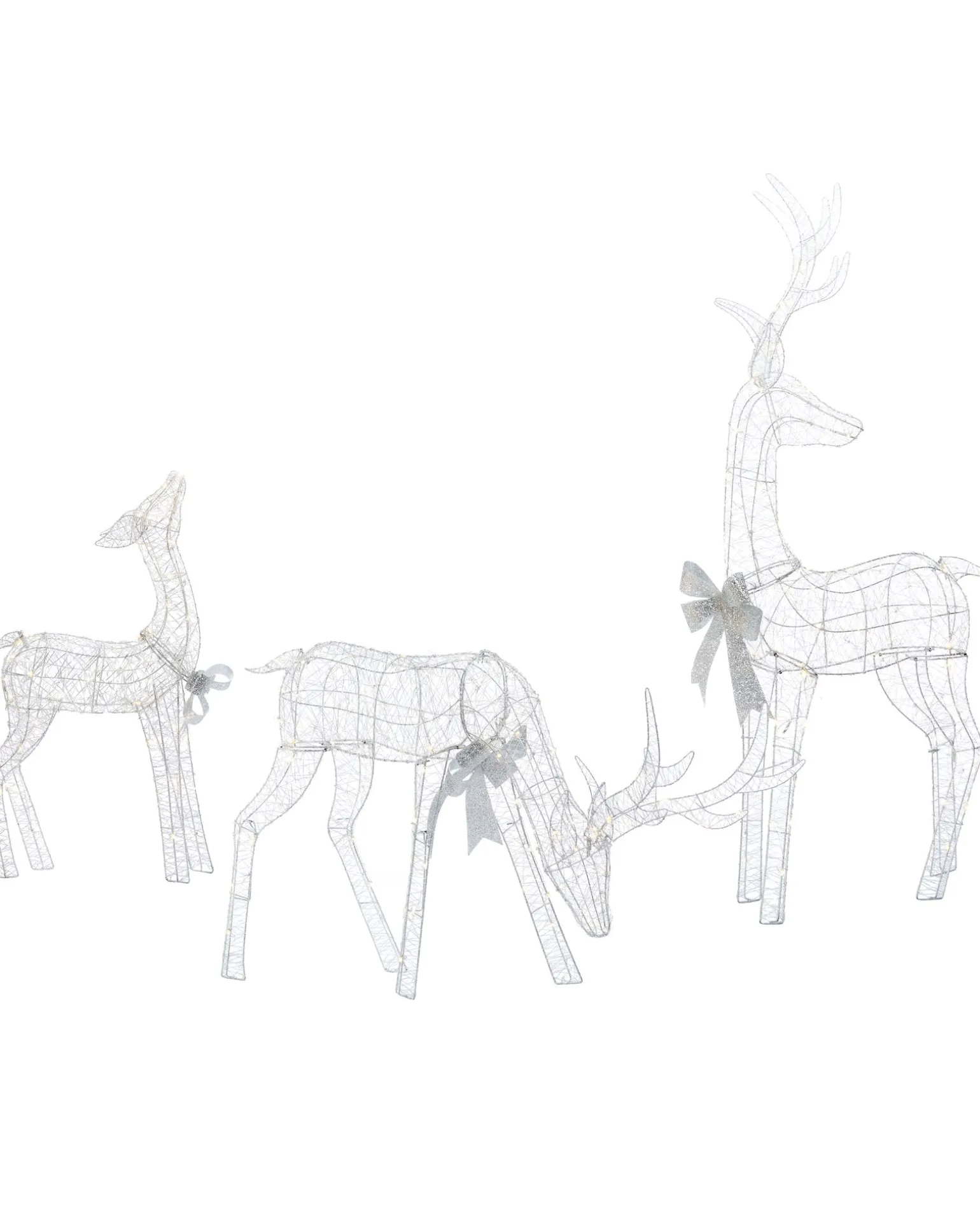 WeRChristmas Pre-Lit Micro LED Reindeer Family Silhouette, 135 Cm^ Outdoor Lighted Reindeer