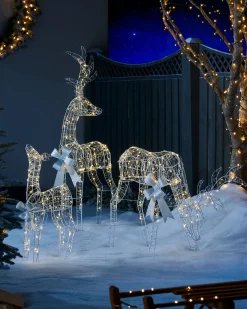 WeRChristmas Pre-Lit Micro LED Reindeer Family Silhouette, 135 Cm^ Outdoor Lighted Reindeer