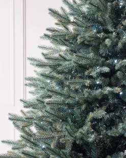 WeRChristmas Pre-Lit Mixed Pine Blue Christmas Tree, Dual LED White, 7 Ft^ Pre Lit Christmas Trees