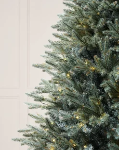 WeRChristmas Pre-Lit Mixed Pine Blue Christmas Tree, Dual LED Warm White, 7 Ft^ Pre Lit Christmas Trees