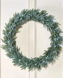 WeRChristmas Pre-Lit Mixed Pine Blue Wreath, 1 M^ Extra Large Wreaths|Pre Lit Wreaths
