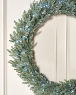 WeRChristmas Pre-Lit Mixed Pine Blue Wreath, 1 M^ Extra Large Wreaths|Pre Lit Wreaths