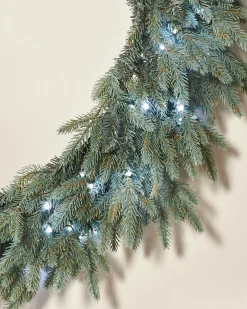 WeRChristmas Pre-Lit Mixed Pine Blue Wreath, 1 M^ Extra Large Wreaths|Pre Lit Wreaths