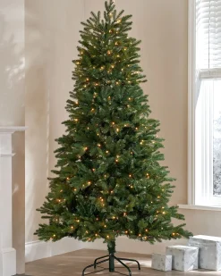 WeRChristmas Pre-Lit Mixed Pine Christmas Tree With Remote Control Lights, 7 Ft^ Pre Lit Christmas Trees