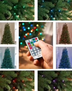 WeRChristmas Pre-Lit Mixed Pine Christmas Tree With Remote Control Lights, 7 Ft^ Pre Lit Christmas Trees
