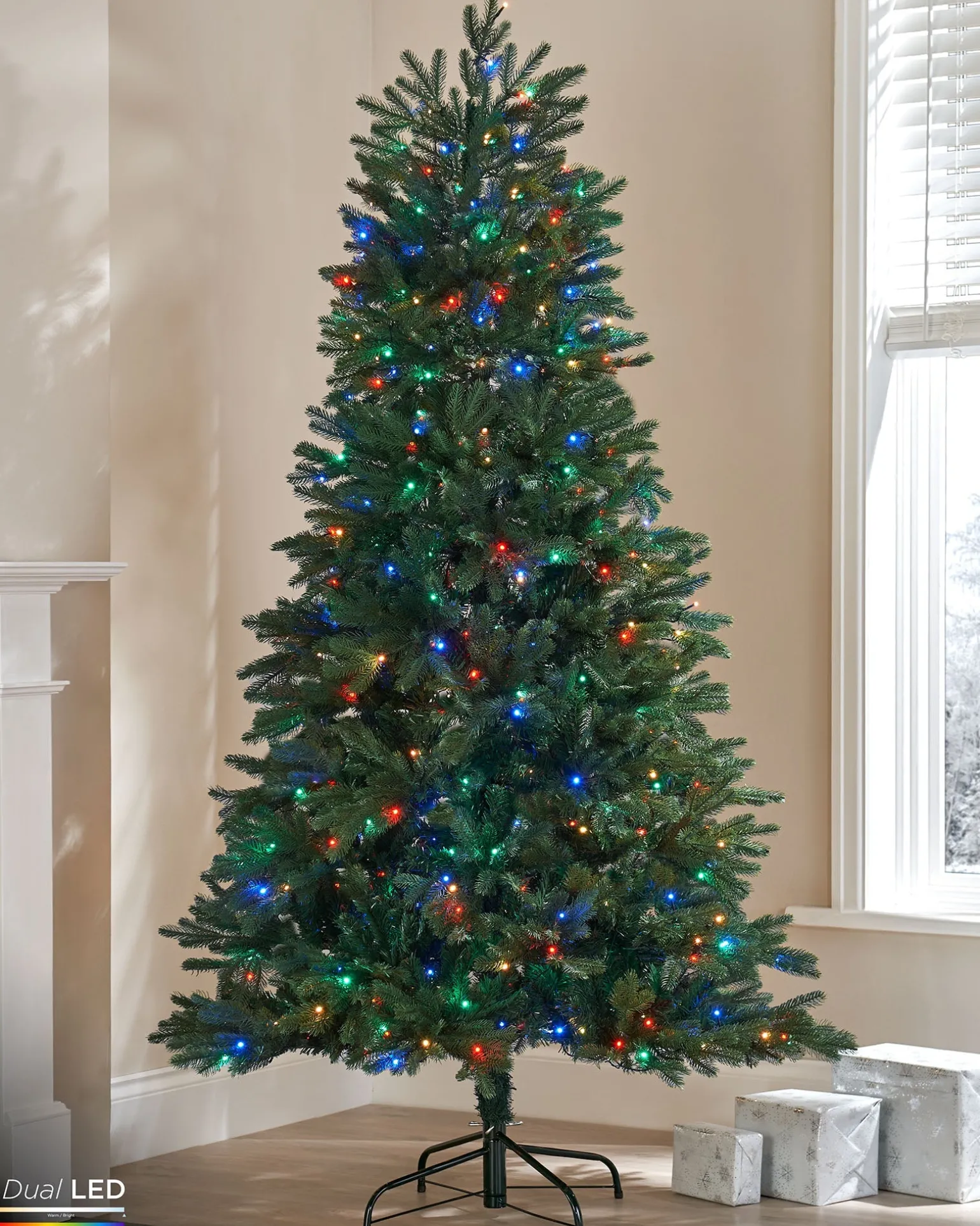 WeRChristmas Pre-Lit Mixed Pine Christmas Tree With Remote Control Lights, 7 Ft^ Pre Lit Christmas Trees