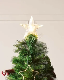 WeRChristmas Pre-Lit Mixed Pine Fibre Optic Christmas Tree With LED Stars, 6 Ft^ Budget Christmas Trees|Fibre Optic Christmas Trees