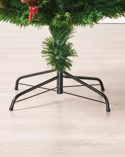 WeRChristmas Pre-Lit Mixed Pine Fibre Optic Christmas Tree With LED Stars, 7 Ft^ Fibre Optic Christmas Trees|Pre Lit Christmas Trees