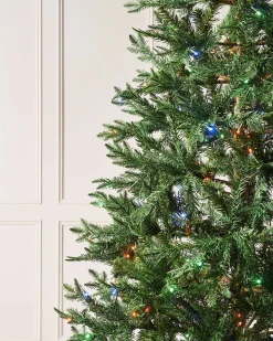 WeRChristmas Pre-Lit Mixed Pine Natural Bark Christmas Tree, 8 Ft^ Pre Lit Christmas Trees
