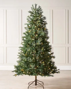 WeRChristmas Pre-Lit Mixed Pine Natural Bark Christmas Tree, 8 Ft^ Pre Lit Christmas Trees