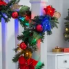 WeRChristmas Pre-Lit Multi-Coloured Decorated Garland, Red/Gold, 9 Ft^ Decorated Garlands|Pre Lit Garlands