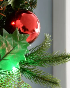 WeRChristmas Pre-Lit Multi-Coloured Decorated Wreath, Red/Gold, 60 Cm^ Decorated Wreaths|Pre Lit Wreaths