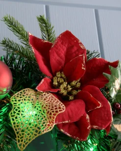 WeRChristmas Pre-Lit Multi-Coloured Decorated Wreath, Red/Gold, 60 Cm^ Decorated Wreaths|Pre Lit Wreaths