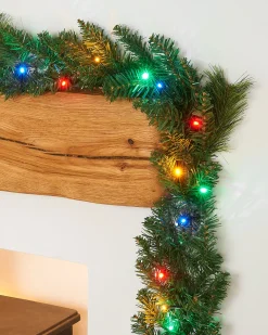 WeRChristmas Pre-Lit Multi-Coloured LEDs Garland, 9 Ft^ Decorated Garlands|Pre Lit Garlands