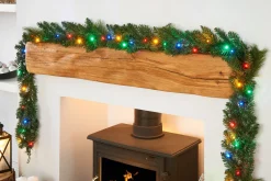 WeRChristmas Pre-Lit Multi-Coloured LEDs Garland, 9 Ft^ Decorated Garlands|Pre Lit Garlands
