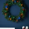 WeRChristmas Pre-Lit Multi-Coloured LEDs Wreath, 60 Cm^ Plain Wreaths|Pre Lit Wreaths
