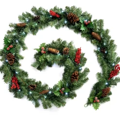 WeRChristmas Pre-Lit Multi-Function Decorated Garland, 9 Ft^ Decorated Garlands|Pre Lit Garlands