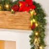 WeRChristmas Pre-Lit Multi-Function Decorated Garland, Red/Gold, 9 Ft^ Decorated Garlands|Pre Lit Garlands