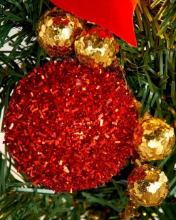 WeRChristmas Pre-Lit Multi-Function Decorated Garland, Red/Gold, 9 Ft^ Decorated Garlands|Pre Lit Garlands