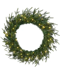 WeRChristmas Pre-Lit Multi-Function Douglas Fir Wreath, 60 Cm^ Decorated Wreaths|Pre Lit Wreaths