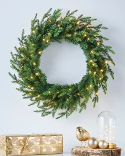 WeRChristmas Pre-Lit Multi-Function Douglas Fir Wreath, 60 Cm^ Decorated Wreaths|Pre Lit Wreaths