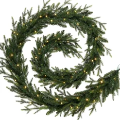 WeRChristmas Pre-Lit Multi-Function Douglas Fir Garland, 18 Ft^ Pre Lit Garlands