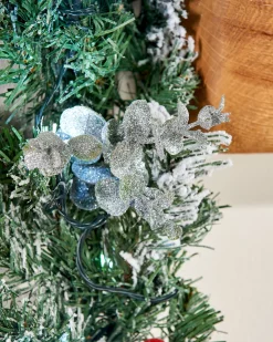 WeRChristmas Pre-Lit Multi-Function Frosted Decorated Garland, 9 Ft^ Snow Flocked Garlands|Decorated Garlands