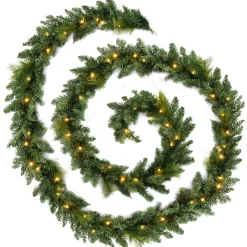 WeRChristmas Pre-Lit Multi-Function Garland, 12 Ft^ Pre Lit Garlands