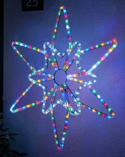 WeRChristmas Pre-Lit Northern Star Rope Light Silhouette, Multi-Colour, 64 Cm^ Festive Star, Snowflake & Sign Lights