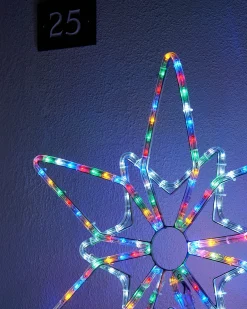 WeRChristmas Pre-Lit Northern Star Rope Light Silhouette, Multi-Colour, 64 Cm^ Festive Star, Snowflake & Sign Lights
