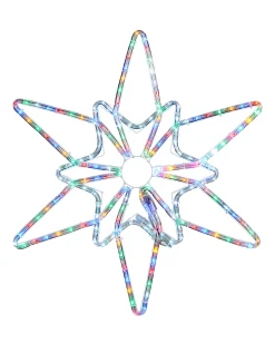 WeRChristmas Pre-Lit Northern Star Rope Light Silhouette, Multi-Colour, 64 Cm^ Festive Star, Snowflake & Sign Lights