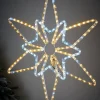WeRChristmas Pre-Lit Northern Star Rope Light Silhouette, Warm/Bright White, 64 Cm^ Festive Star, Snowflake & Sign Lights