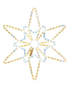 WeRChristmas Pre-Lit Northern Star Rope Light Silhouette, Warm/Bright White, 64 Cm^ Festive Star, Snowflake & Sign Lights