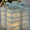 WeRChristmas Pre-Lit Paper String And Gauze Gift Box, 20 Cm^ Table Decorations