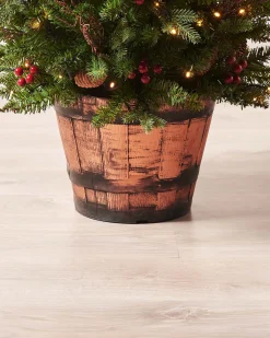 WeRChristmas Pre-Lit Pines & Berries Potted Christmas Tree, 4.5 Ft^ Premium Christmas Trees|Potted Christmas Trees