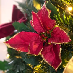 WeRChristmas Pre-Lit Pop-Up Decorated Christmas Tree, Red/Gold, 6 Ft^ Budget Christmas Trees|Pre Lit Christmas Trees
