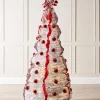 WeRChristmas Pre-Lit Pop-Up Decorated Christmas Tree, Red/White, 6 Ft^ Budget Christmas Trees|Pre Lit Christmas Trees