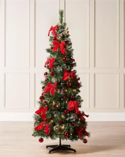 WeRChristmas Pre-Lit Pop-Up Decorated Christmas Tree, Red, 6 Ft^ Budget Christmas Trees|Pre Lit Christmas Trees