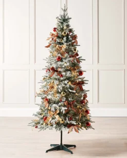 WeRChristmas Pre-Lit Pop-Up Decorated Christmas Tree, Red/Gold, 6 Ft^ Budget Christmas Trees|Snow Flocked Christmas Trees