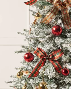 WeRChristmas Pre-Lit Pop-Up Decorated Christmas Tree, Red/Gold, 6 Ft^ Budget Christmas Trees|Snow Flocked Christmas Trees