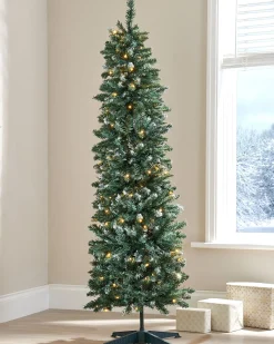 WeRChristmas Pre-Lit Pop-Up Frosted Christmas Tree, 6 Ft^ Snow Flocked Christmas Trees|Budget Christmas Trees