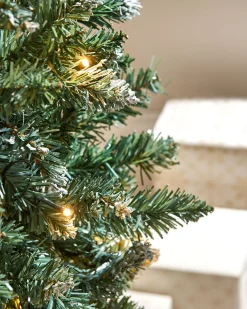 WeRChristmas Pre-Lit Pop-Up Frosted Christmas Tree, 6 Ft^ Snow Flocked Christmas Trees|Budget Christmas Trees