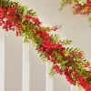 WeRChristmas Pre-Lit Red Berry Garland, 9 Ft^ Decorated Garlands|Pre Lit Garlands