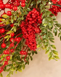 WeRChristmas Pre-Lit Red Berry Wreath, 76 Cm^ Decorated Wreaths|Pre Lit Wreaths