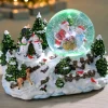 WeRChristmas Pre-Lit Santa & Snowman Snow Globe, 20 Cm^ Table Decorations