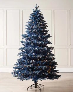 WeRChristmas Pre-Lit Sapphire Blue Christmas Tree, 7 Ft^ Pre Lit Christmas Trees