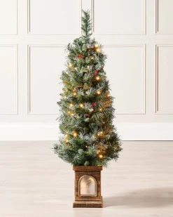 WeRChristmas Pre-Lit Scandinavian Blue Spruce Christmas Tree, 4 Ft^ Budget Christmas Trees|Snow Flocked Christmas Trees