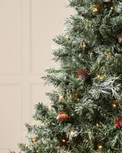 WeRChristmas Pre-Lit Scandinavian Spruce Pinecones & Berries Christmas Tree, 5 Ft^ Budget Christmas Trees|Snow Flocked Christmas Trees