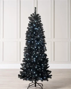 WeRChristmas Pre-Lit Slim Black Christmas Tree, 6 Ft^ Budget Christmas Trees|Pre Lit Christmas Trees