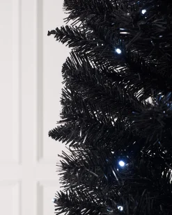 WeRChristmas Pre-Lit Slim Black Christmas Tree, 6 Ft^ Budget Christmas Trees|Pre Lit Christmas Trees